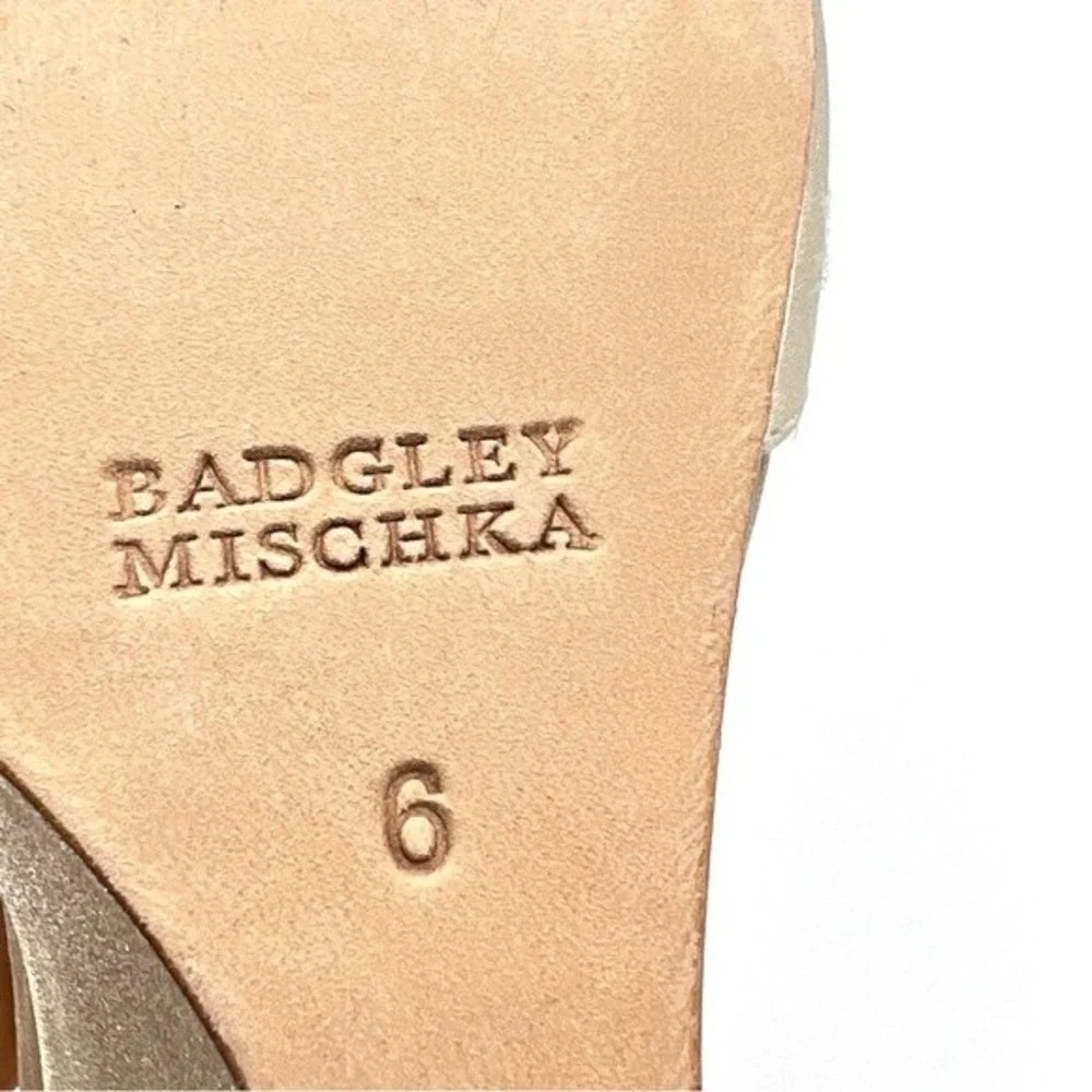 Badgley Mischka Size‎ 6 Aliyah Ivory Satin Jeweled Wedge Sandals Shoes Heels